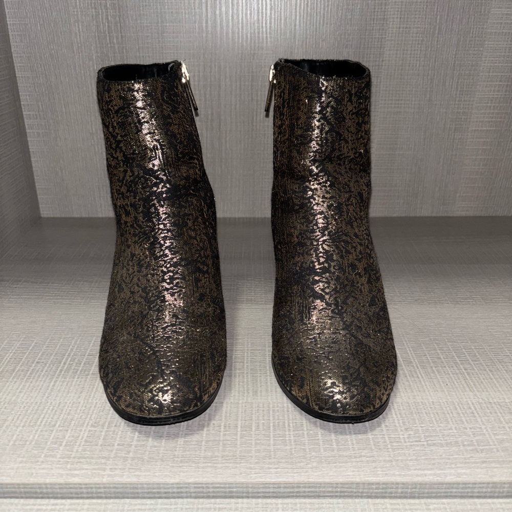 Chic Black and Gold Ankle Booties